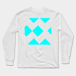 Ice Blue Diamond Squares Long Sleeve T-Shirt